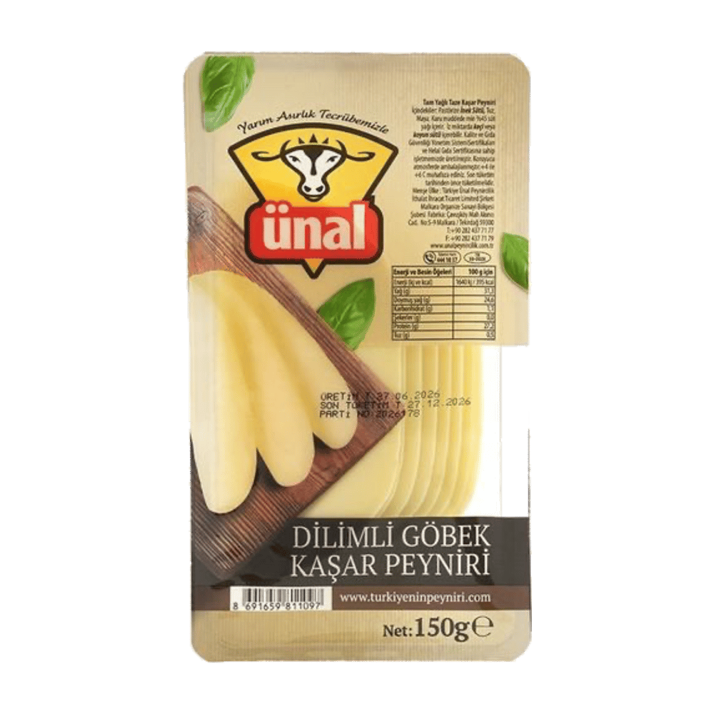 Ünal Dilimli Göbek Kaşar Peyniri 150gr