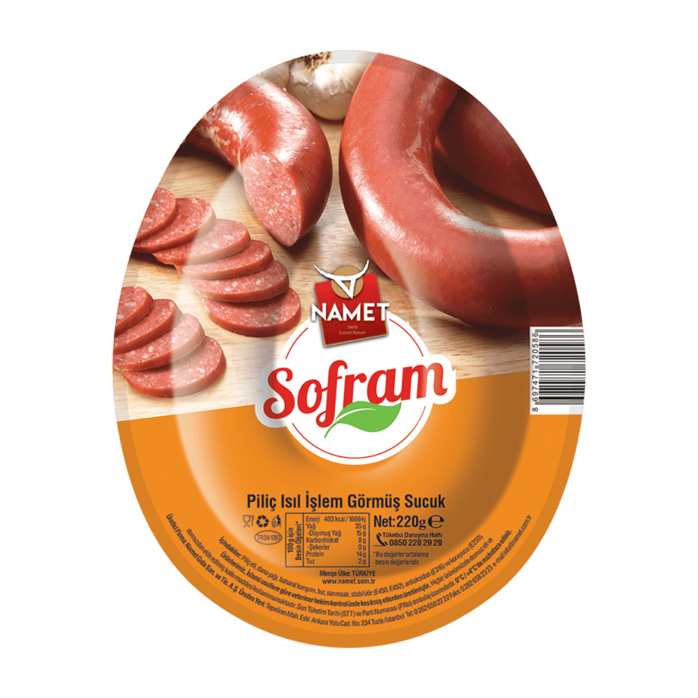 Namet Sofram Piliç Isıl İşlem Görmüş Sucuk 220gr