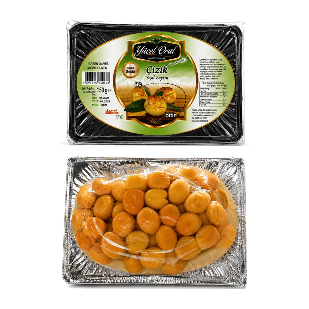Yücel Oral Aç Bitir Çizik Yeşil Zeytin 150gr