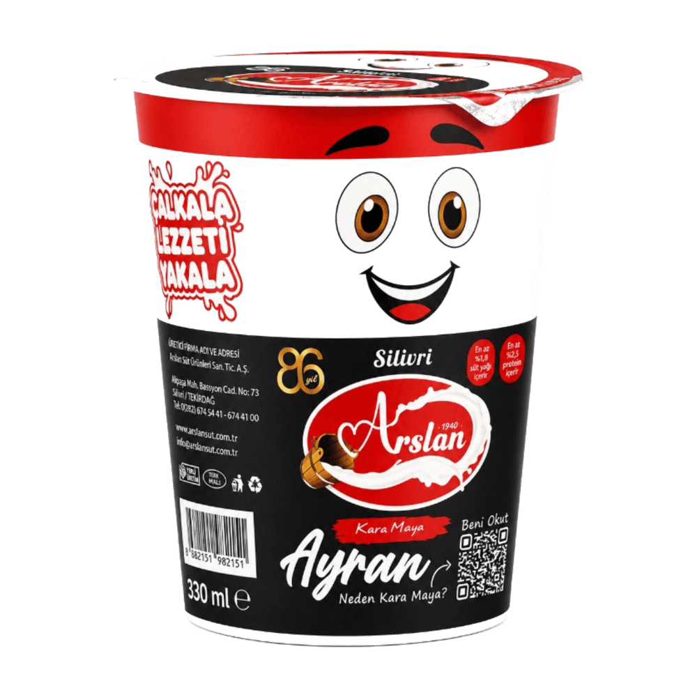 Silivri Arslan Kara Maya Bardak Ayran 330ml