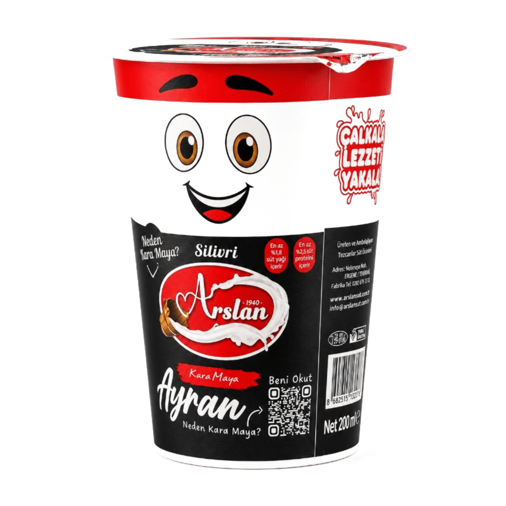 Silivri Arslan Kara Maya Bardak Ayran 200ml