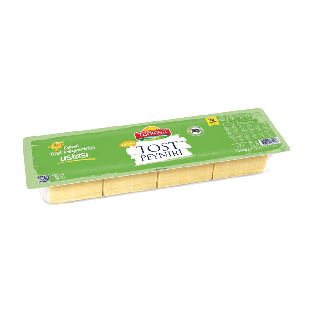 Türkova Yarım Yağlı Dilimli Tost Peyniri 1000gr