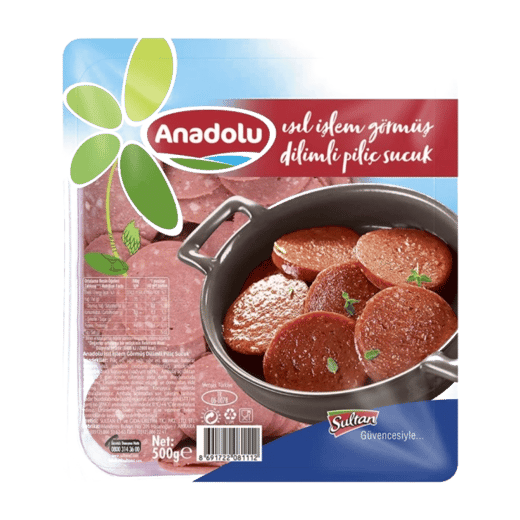 Sultan Anadolu Isıl İşlem Görmüş Dilimli Piliç Sucuk 500gr