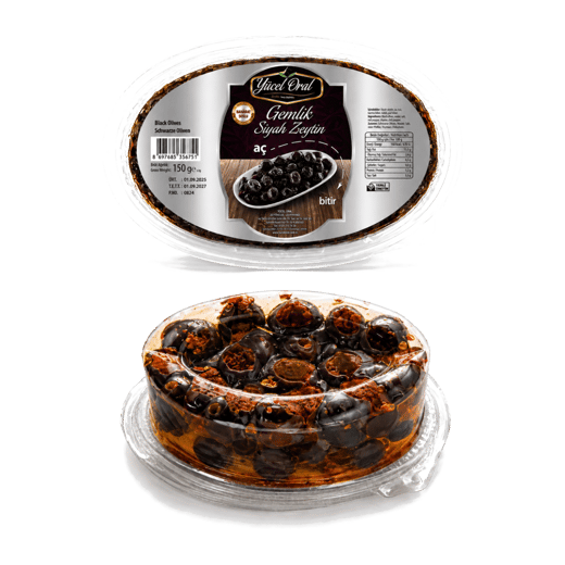 Yücel Oral Aç Bitir Soslu Siyah Gemlik Zeytin 150gr