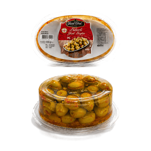 Yücel Oral Aç Bitir Soslu Biberli Yeşil Zeytin 150gr